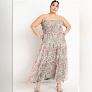 Eloquii Pastel Floral Maxi Dress